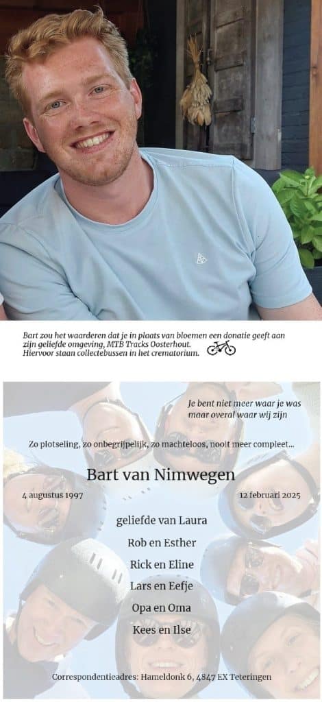 Rouwkaart Bart van Nimwegen - ingekort en geknipt en geplakt